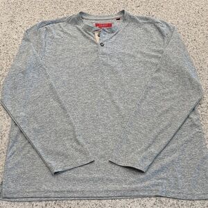 Bruno Milano Light Gray/Blue Long Sleeve Henley Mens XL